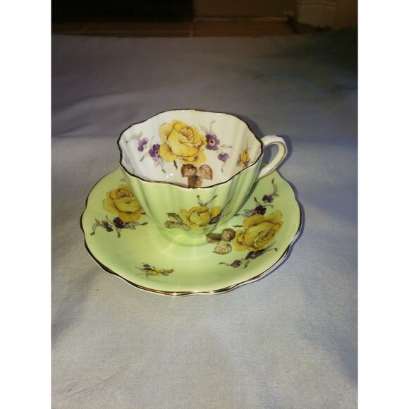 EB Foley Bone China Made in England CottageCore Cup & Saucer Set 3986 - Picture 1 of 5